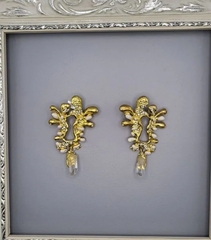 73346- Серьги ФОНТАН в стиле Schiaparelli с кристаллами