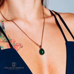 Зелёный кулон "Genesis" с позолотой.