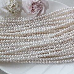 Жемчуг натуральный речной, приплюснутый, 4,5-5 мм, 1 нить, Ж006