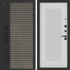 Входная металлическая дверь Бункер BN-15 Веллюто кофе / Амстронд Белый софт рельеф