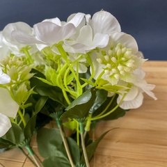 Гортензия искусственная, букет 7 веток - 7 голов, цвет белый, 37 см, набор 2 букета