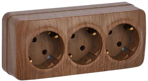 GLORY Роз. 3-я с з/к без з/ш о/у 16А РС23-3-ХД дуб IEK