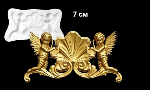 Силиконовый молд Ангелы с арфами