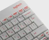 Клавиатура + мышь Logitech MK240 клав:белый/красный мышь:белый/красный USB беспроводная slim Multimedia (920-008160)