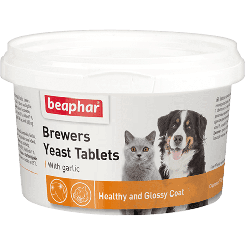 купить бефар Beaphar Brewers Yeast Tablets пивные дрожжи с чесноком для собак и кошек