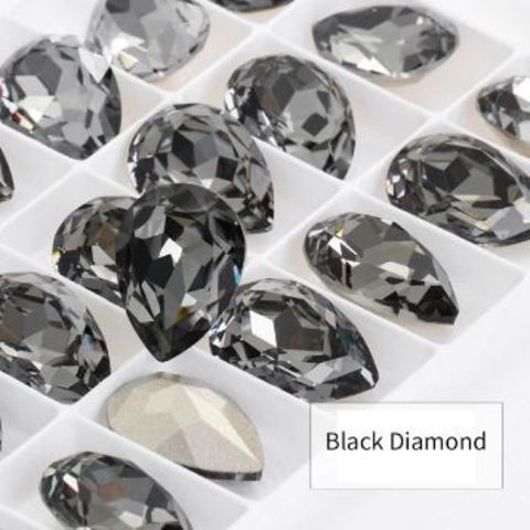 Кристалл премиум, цвет Black Diamond, размер 10х14 мм