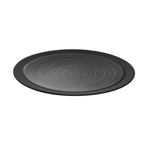 Фарфоровая обеденная тарелка 23 см, черная, артикул 236547, серия BAHIA  ONYX