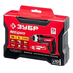 ЗУБР ViX-T 3.6 В, аккумуляторная отвертка-трансформер, кейс, 10 бит (ЗО-ЕМ-3.6 Ли)