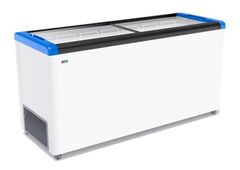 ЛАРЬ МОРОЗИЛЬНЫЙ GELLAR FG 600 С ПРЯМОЕ СТЕКЛО СИНИЙ
