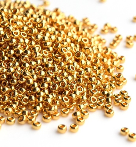 8/0 RR-0191 Бисер круглый Миюки /Miyuki round 8/0 24kt Gold Plated