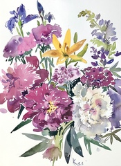 Картина "Этюд с пионами"