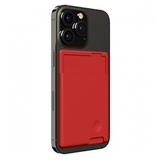 Силиконовый чехол для пластиковых карт / Картхолдер - кошелек на телефон Universal Wallet самоклеящийся универсальный (Красный)