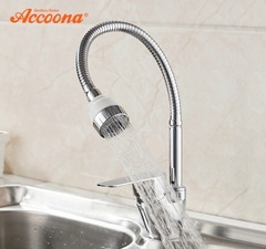 Cмеситель для кухни с гибким изливом и с лейкой цвет хром Accoona A4865