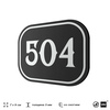 Номерок на дверь квартиры 504, для кабинета, офиса, шильдик 9 х 7 см, черный, Айдентика Технолоджи