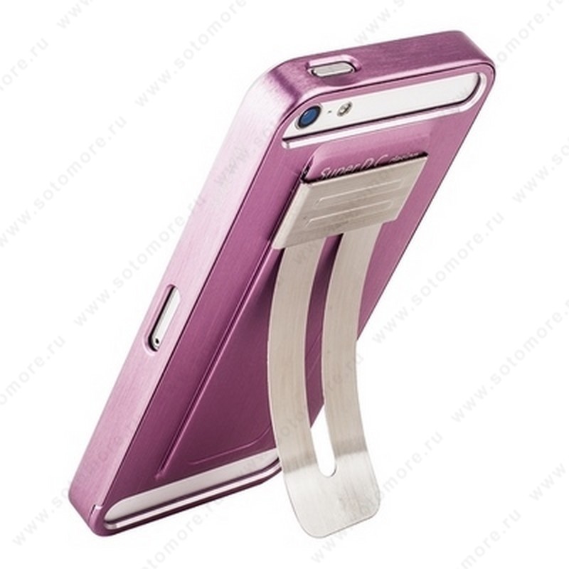 Накладка KINGPIN металлическая для iPhone SE/ 5s/ 5C/ 5 розовая