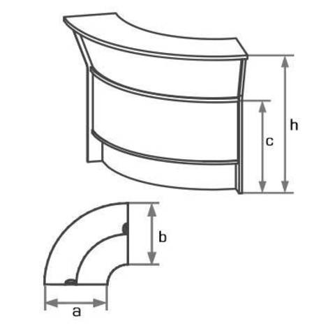 Стол-ресепшн угловой наружный (h=114 см) БОСТОН