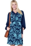 Платье для беременных 05564 синий/бирюзовый