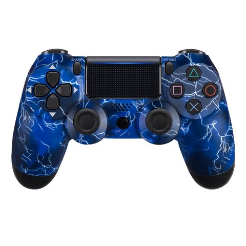 Джойстик беспроводной DualShock №6 для PlayStation 4 с рисунком Blue lightning / Синяя молния (Темно-синий)