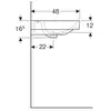 Двойная раковина Geberit Smyle Square: B=120см, T=48см, Отверстие под смеситель=По центру, Перелив=На виду, Белый