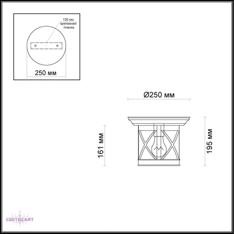 Уличный потолочный светильник 4045/1C серии SATION