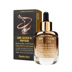 FarmStay Сыворотка ампульная с золотом и пептидами - 24KGold & peptide signature ampoule, 35мл