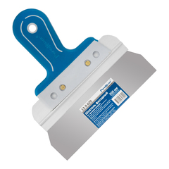 12-9-020 Шпатель фасадный прямой, нержавеющая сталь 0,6мм, двухкомпонентная литая рукоятка, 200мм (РемоКолор)