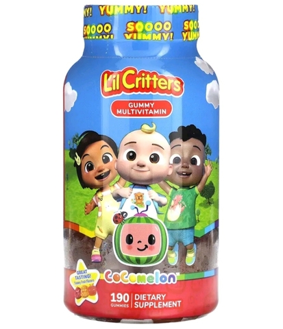Lil critters, Cocomelon, жевательные мультивитамины, вкусные фрукты, 190 жевательных таблеток