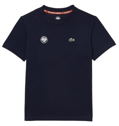 Детская теннисная футболка Lacoste Kids Roland Garros Edition Performance Ultra-Dry Jersey T-Shirt - midnight