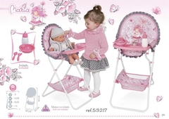 DeCuevas Стульчик для кормления для куклы складной с посудой серия 