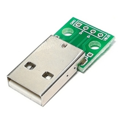 Адаптер USB 2.0 A вилка - DIP2.54-4P