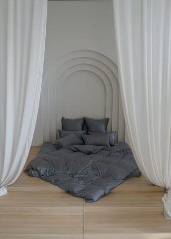 Простыня 240х260 German Grass Grey Brilliant серая