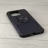 Противоударный чехол Strong Armour Case с кольцом для Poco C40 (Синий)