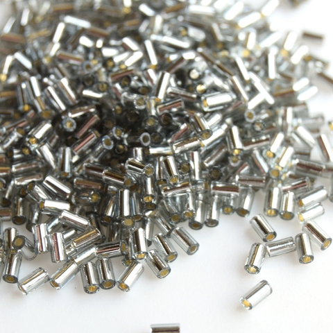 Стеклярус Тохо 3 мм 0029 темно-серебристый/ Toho bugles 3mm