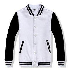 Куртка бомбер белый с черными рукавами