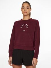 Женская теннисная куртка Tommy Hilfiger RLX Sueded Modal C NK Sweatshirt - sueded rouge