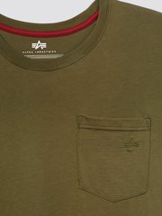 Футболка Alpha Industries Small Logo Pocket Tee Olive (Оливковая)