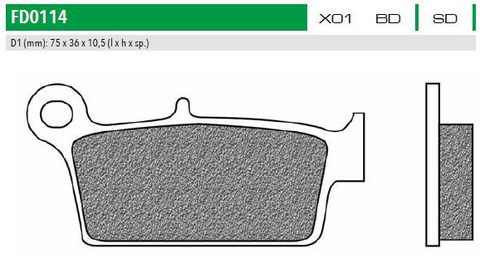 FD0114SD Тормозные колодки дисковые мото OFFROAD DIRT SINTER  (FDB539)  NEWFREN