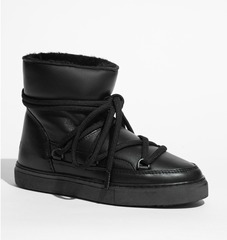Высокие кожаные кеды INUIKII 75202-087 Sneaker Full Leather Black на меху