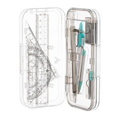 
          Готовальня Basir 8 предметов в пластиковом футляре, серия "Лапки", циркуль с запасными частями + набор пластиковых линеек