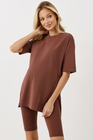 Футболка для беременных 18630 шоколад