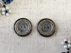 Пуговицы костюмные, d 2,2 см, 2 прокола, серебро