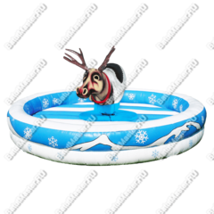 Надувной аттракцион Родео, олень+батут, "Северный олень", круглый, 6*6*3 м