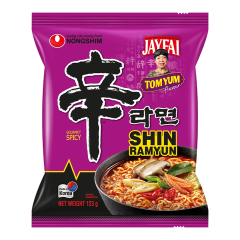 Лапша быстрого приготовления Шин Рамен Том Ям Nongshim, пачка 123 г