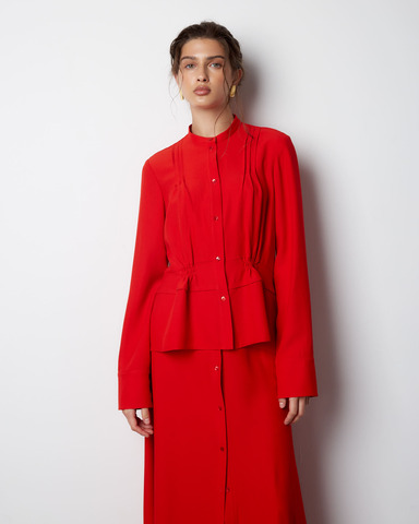 Блуза из смесовой вискозы Александр Маккуин красный