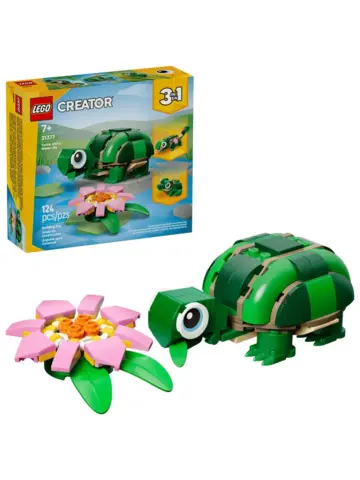 Конструктор Creator 31377 Черепаха с цветком кувшинки 3в1