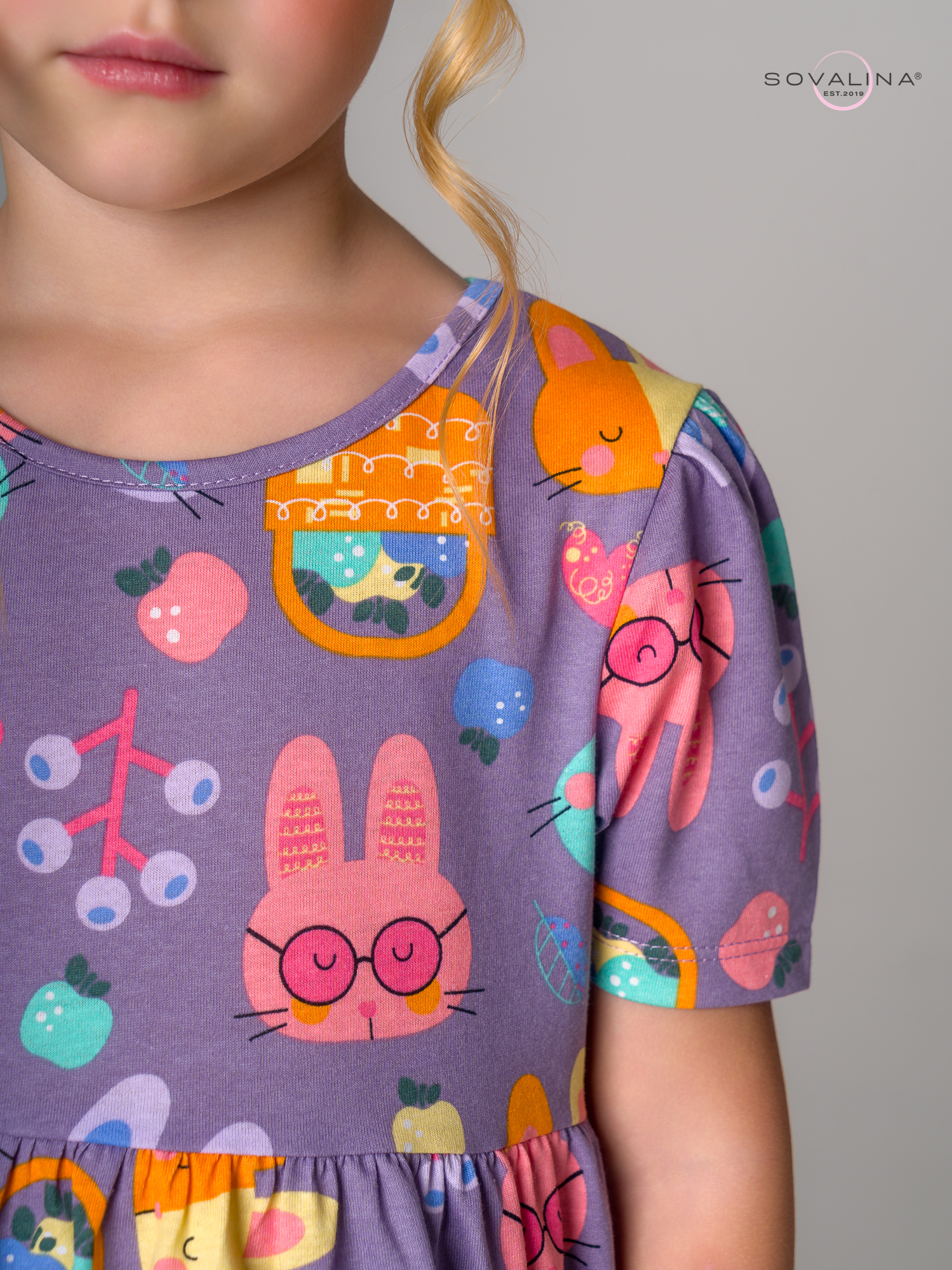 Платье Аленка к/р SG черничные зайки