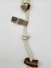 4 Dogs игрушка веревочная с 3 узлами и 2 оленьими рогами