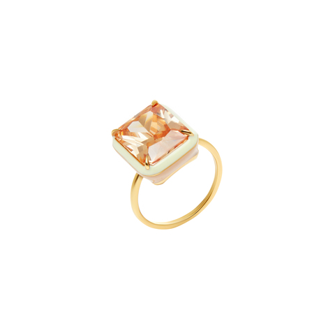 Square Macaroon Ring - Champagne