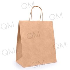 Крафт пакет с кручеными ручками и прямоугольным дном 240*140*280 мм 70 г/м2 бурый, 50шт