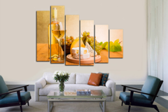 Модульная картина " Вино и сыр "